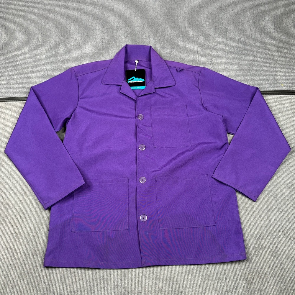 Tri-Mountain Womens Purple Workwear Jacket Button Front Utility Coat Small NEW